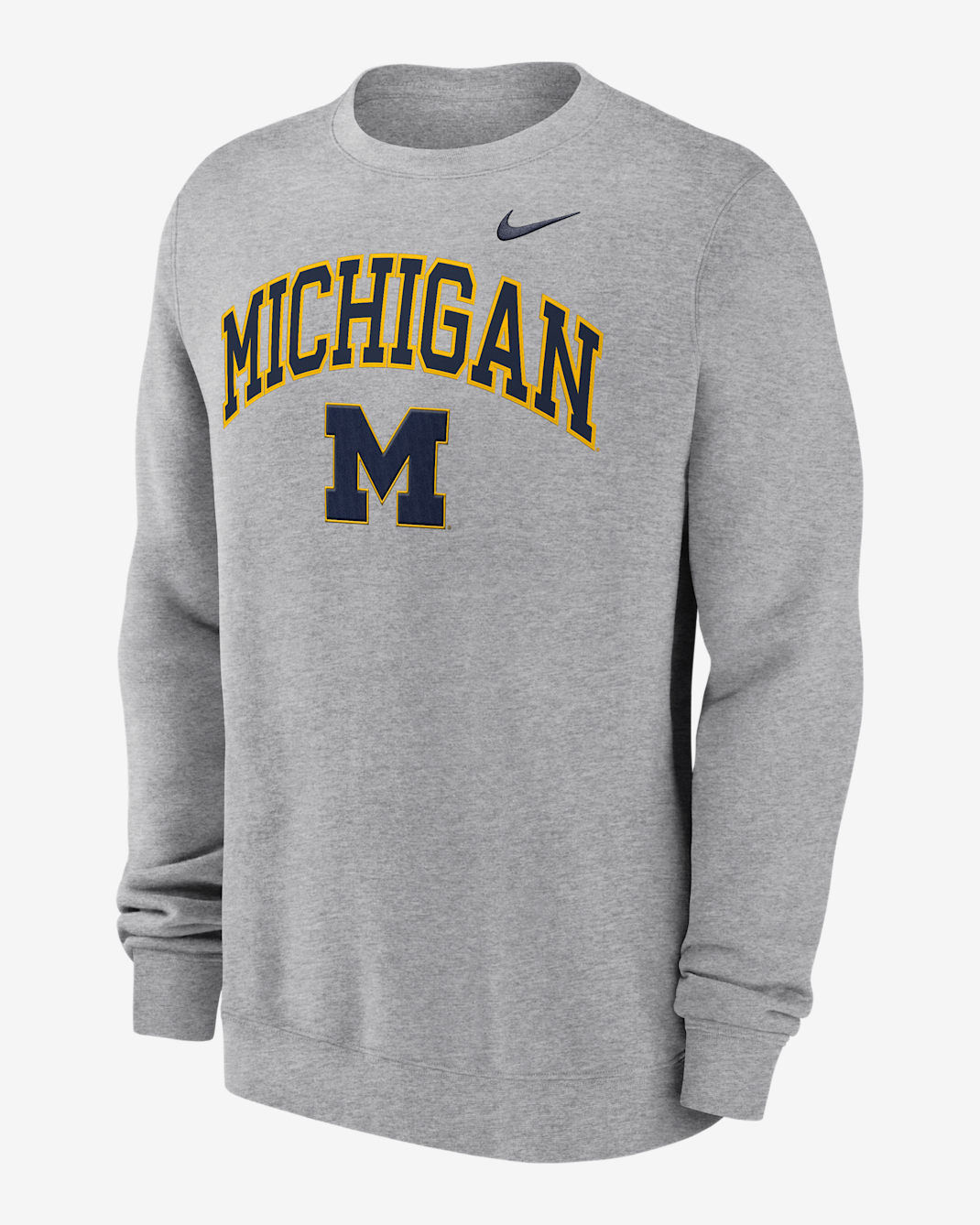 Michigan Arch Men's Nike College Pullover Crew - Grey