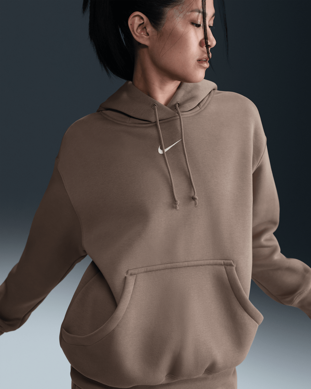 Nike Sportswear Phoenix Fleece Women's Oversized Pullover Hoodie - Mink Brown/Sail
