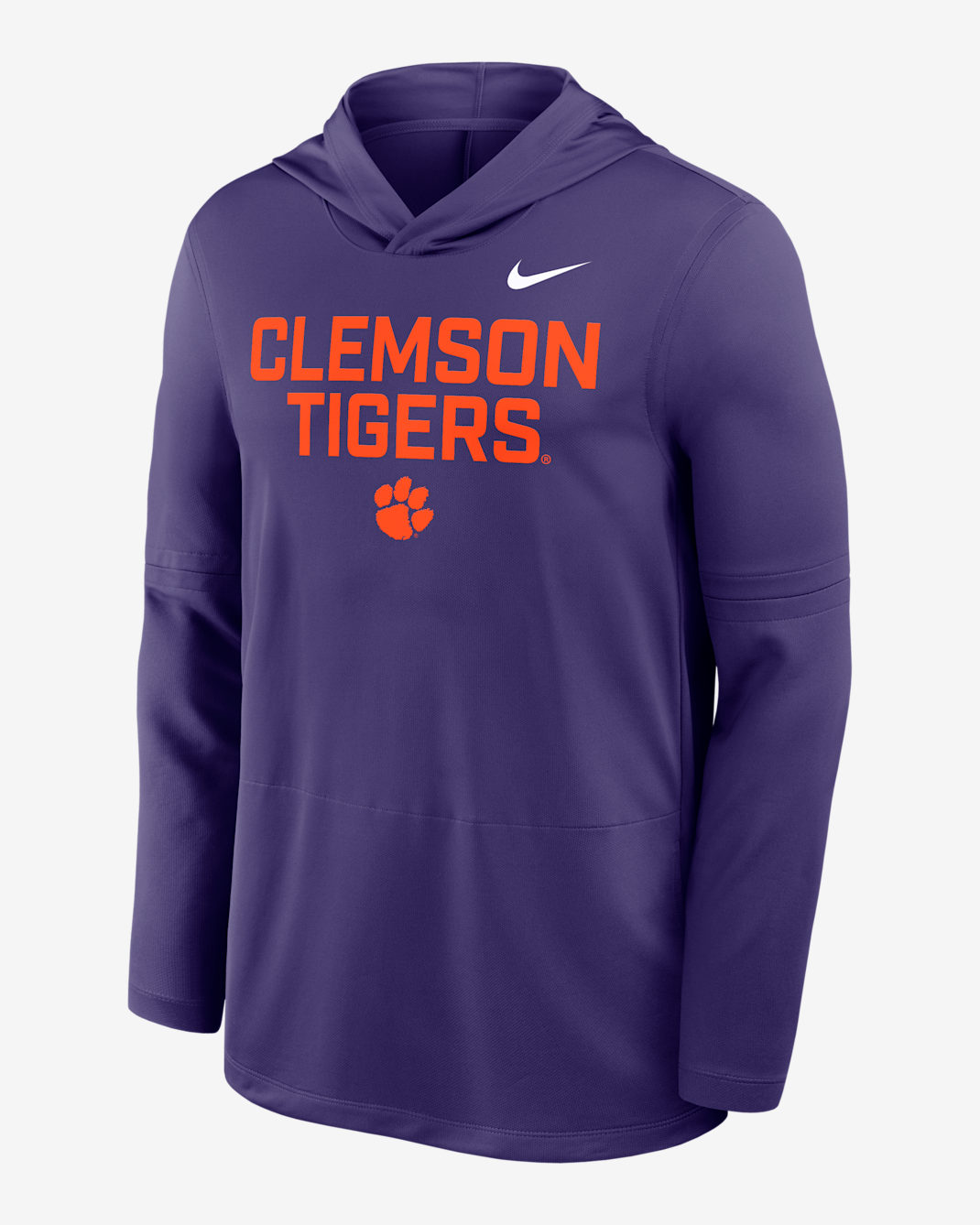 Clemson Sideline Men's Nike Dri-FIT College Long-Sleeve Hooded Top - Purple