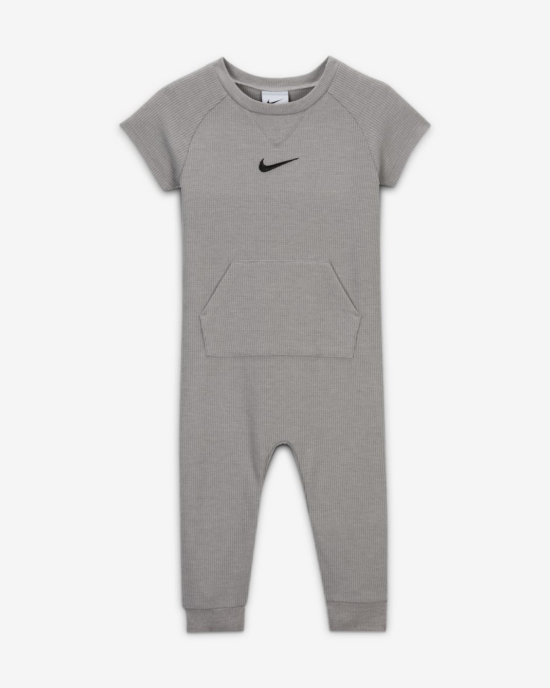 Nike Essentials Baby (0-9M) Short Sleeve Waffle Knit Coverall - Matte Silver