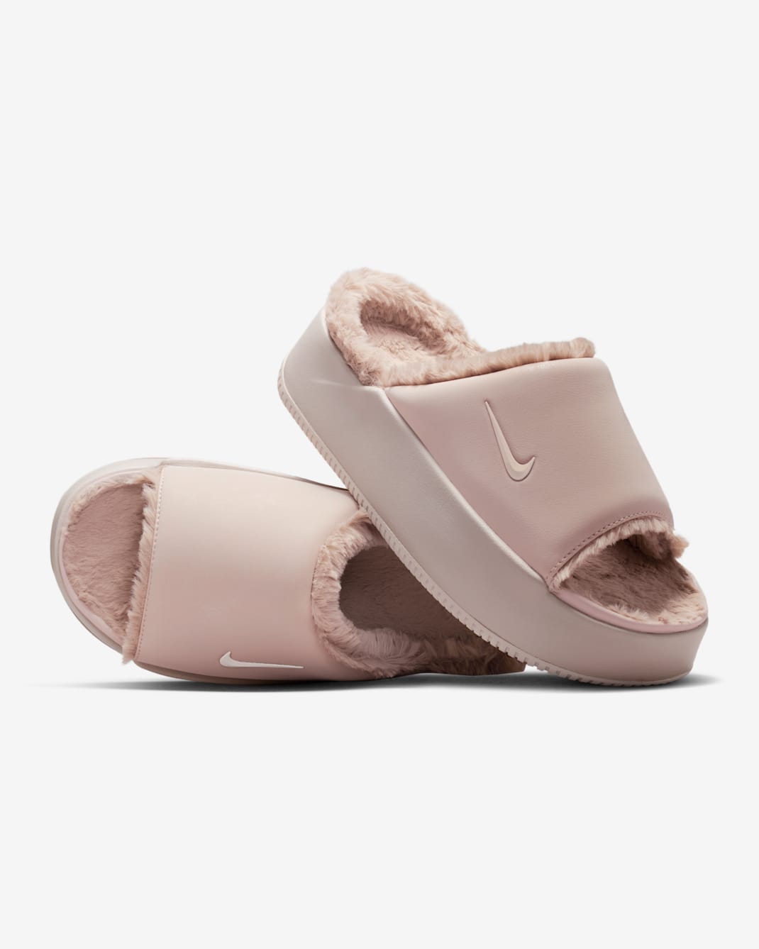 Nike Calm Elevation Fur Women's Slides - Silt Red/Malt/Silt Red