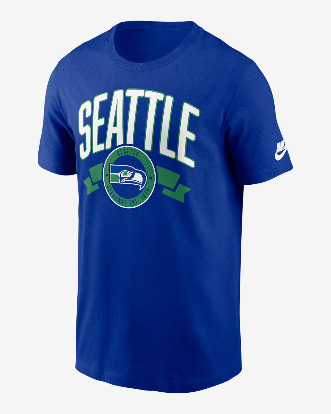 Seattle Seahawks Rewind Front And Back Hit Essential Men's Nike NFL T-Shirt - Royal