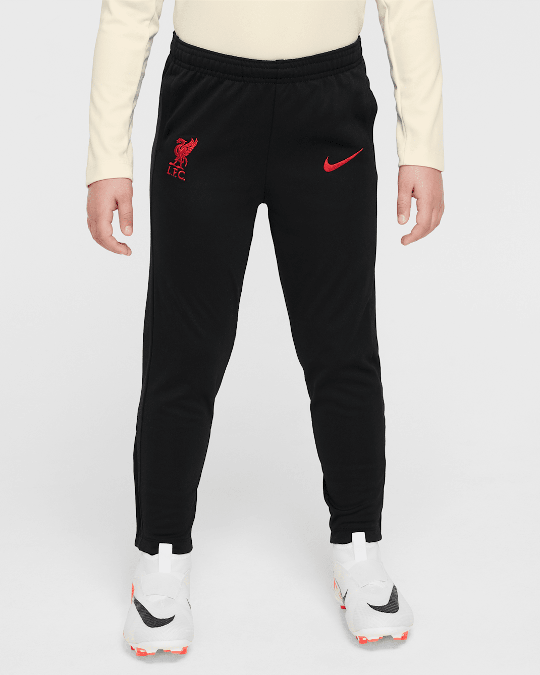 Liverpool F.C. Academy Pro Special Edition Younger Kids' Nike Dri-FIT Football Knit Pants - Black/Coconut Milk/Gym Red