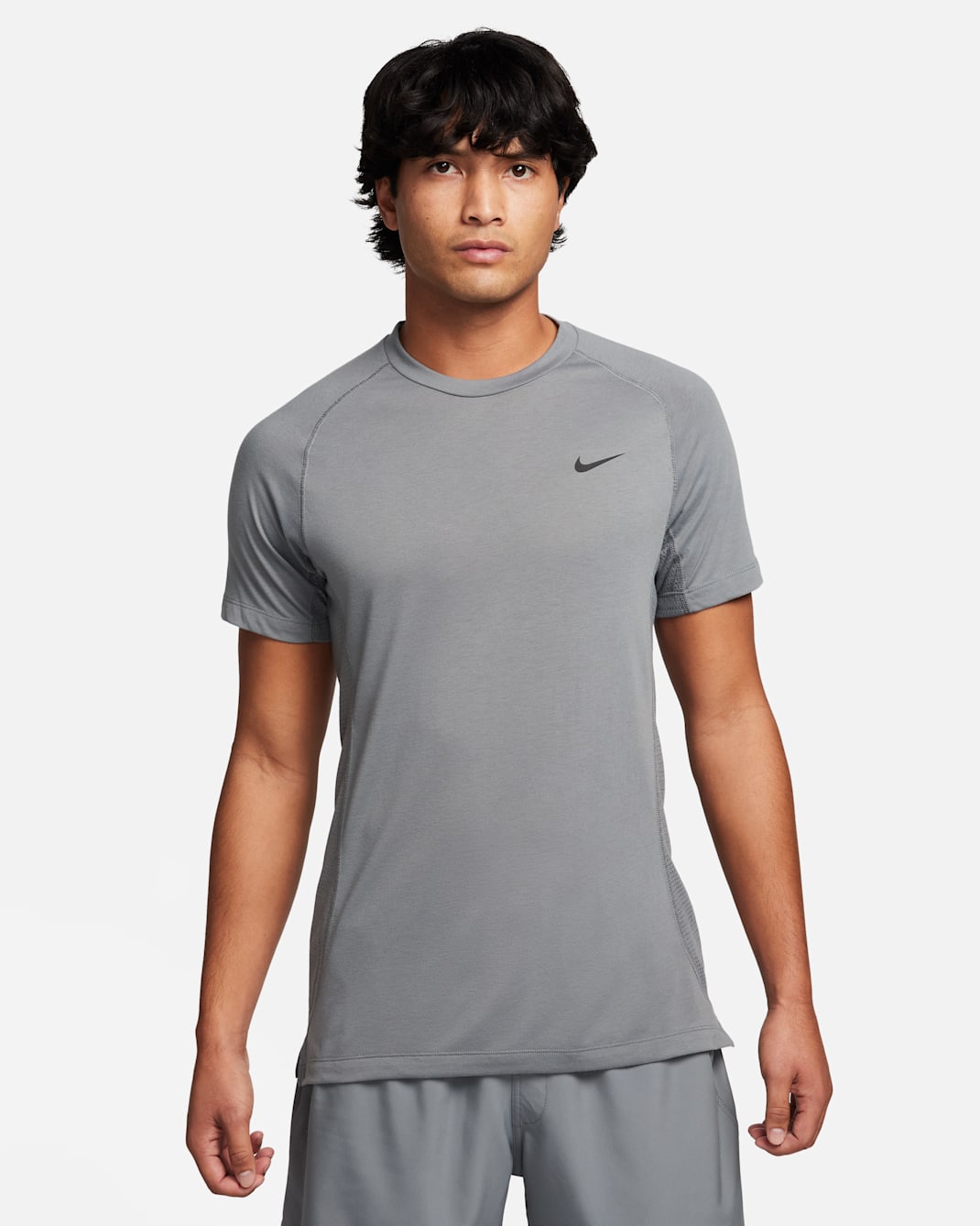 Playera de fitness de manga corta Dri-FIT para hombre Nike Flex Rep - Gris humo/Negro