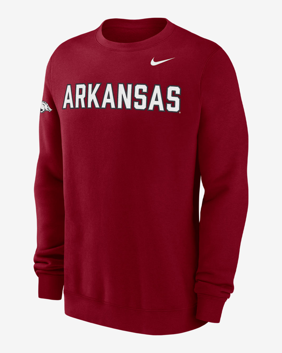 Arkansas Club Fleece Men's Nike College Crew-Neck Sweatshirt - Team Crimson