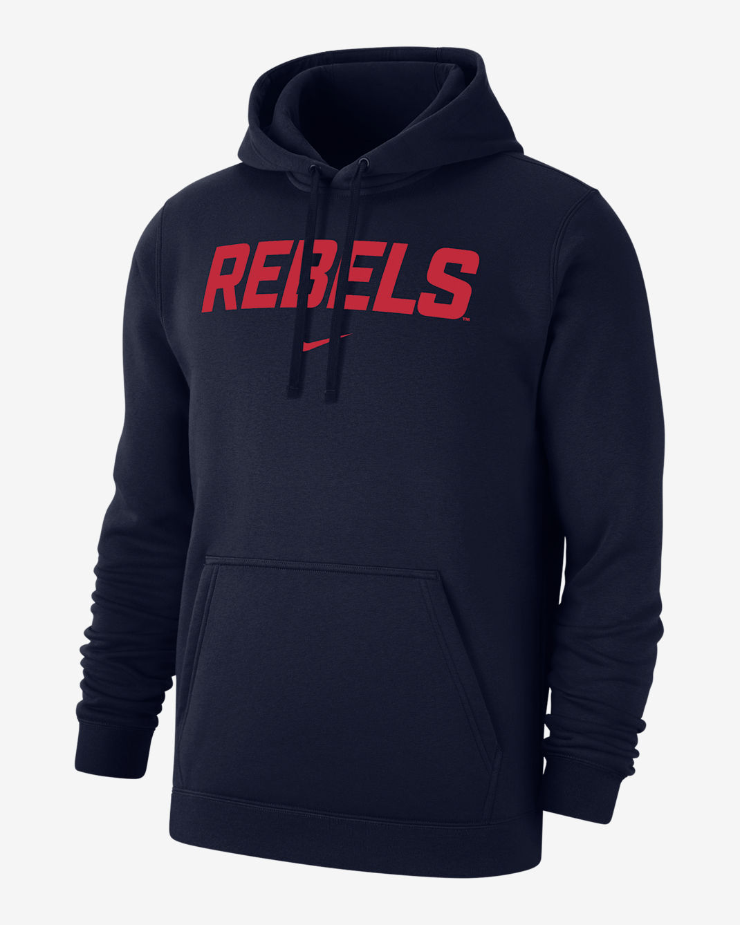 Ole Miss Club Fleece Men's Nike College Pullover Hoodie - Navy