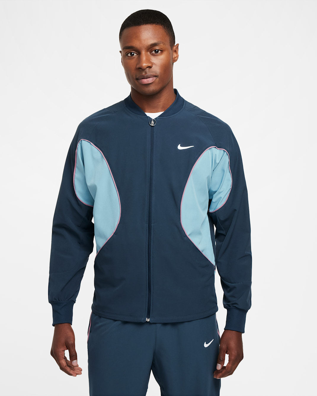 NikeCourt Advantage Men's Dri-FIT Tennis Jacket - Armory Navy/Denim Turquoise/Burgundy Crush/White