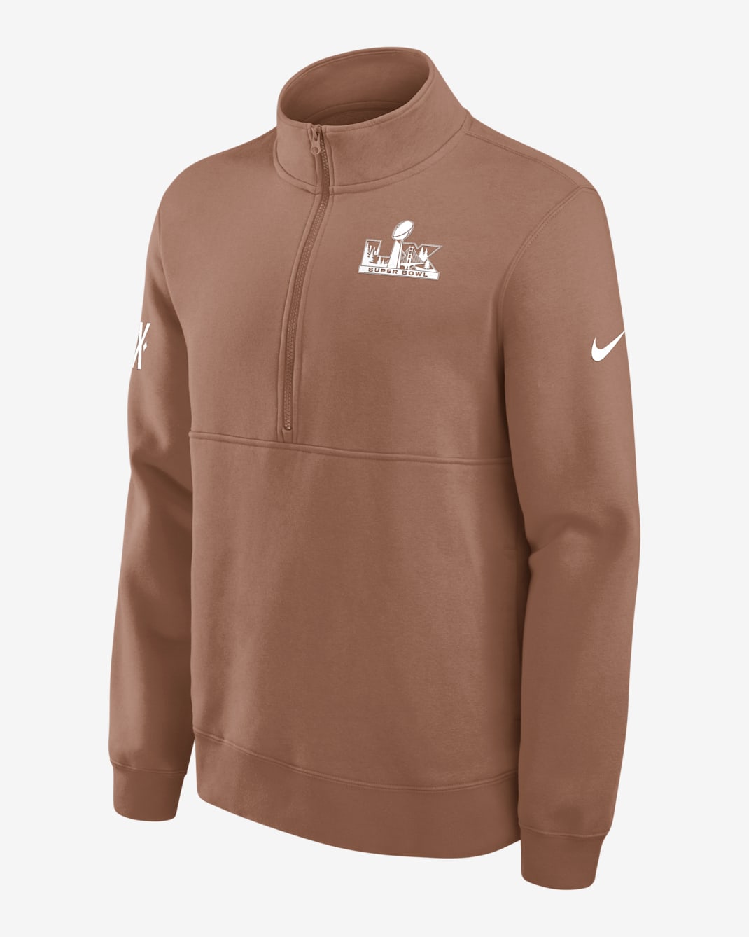 Super Bowl LX Men's Nike NFL 1/2-Zip Crew - Brown
