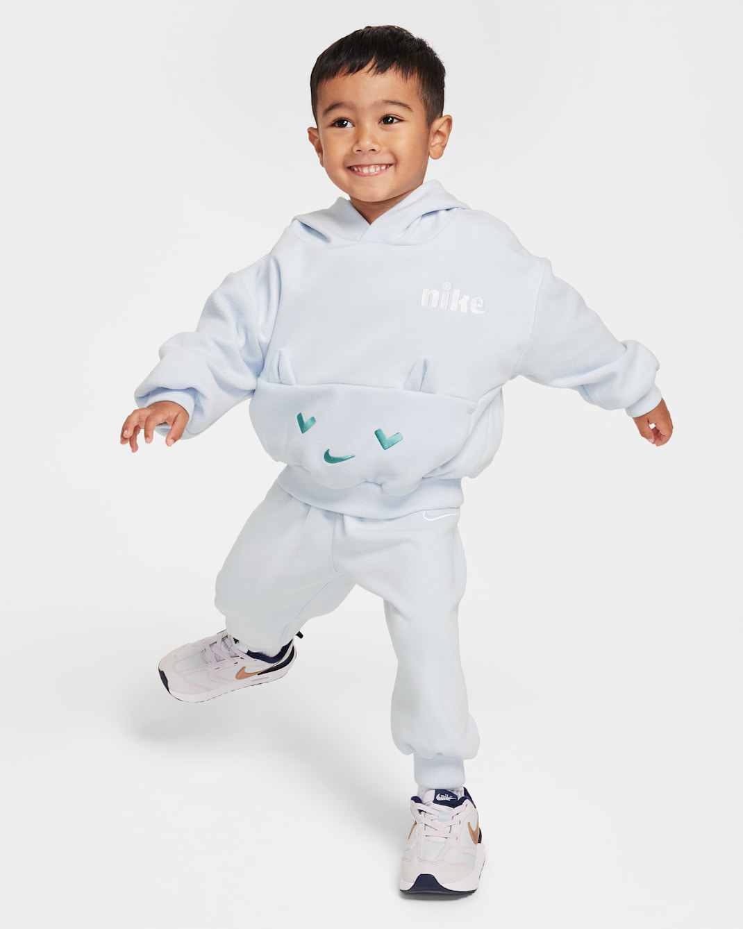 나이키 코지 컴포트 베이비 후디 앤 조거 세트 - 풋볼 그레이