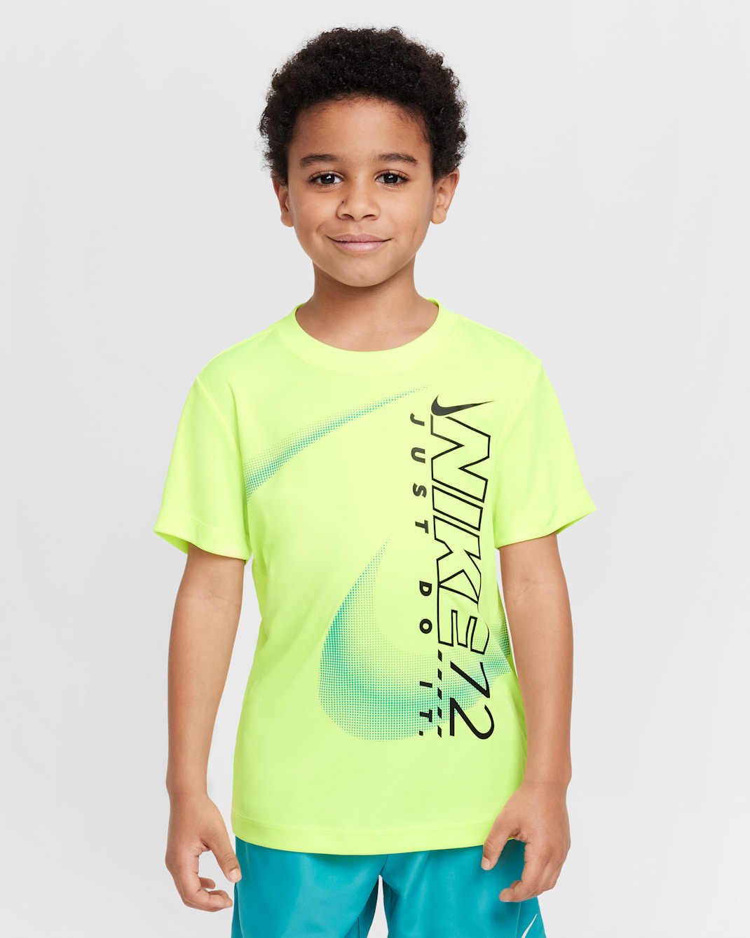 Nike Dri-FIT Playera Sidewinder Split para niños talla pequeña - Volt