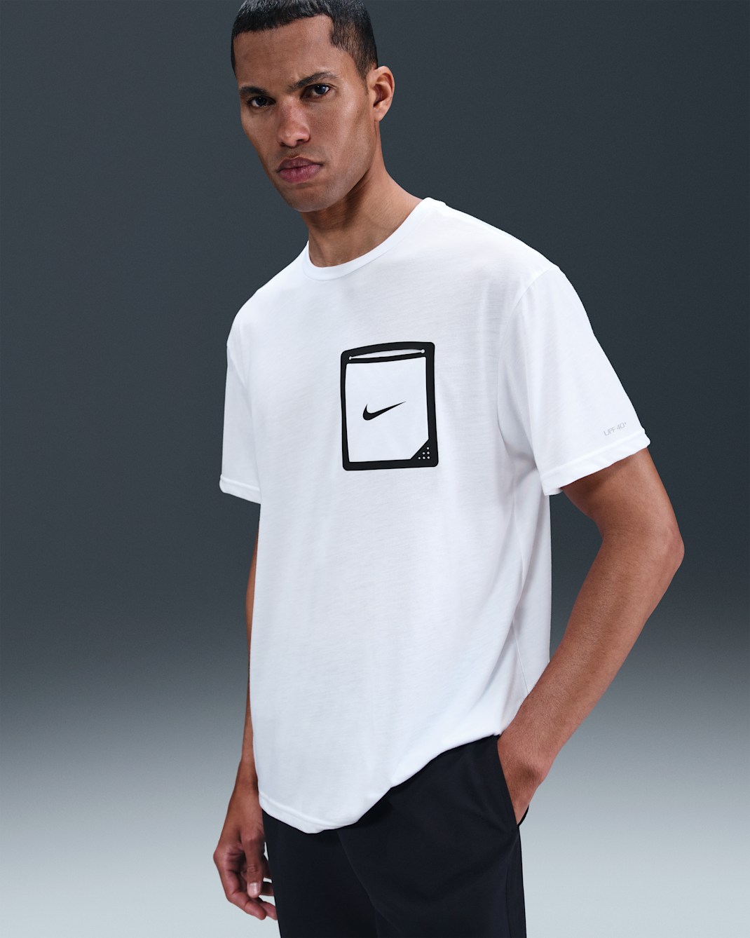 Playera de manga corta para hombre Nike Swim Hydroguard - Blanco/Negro/Negro