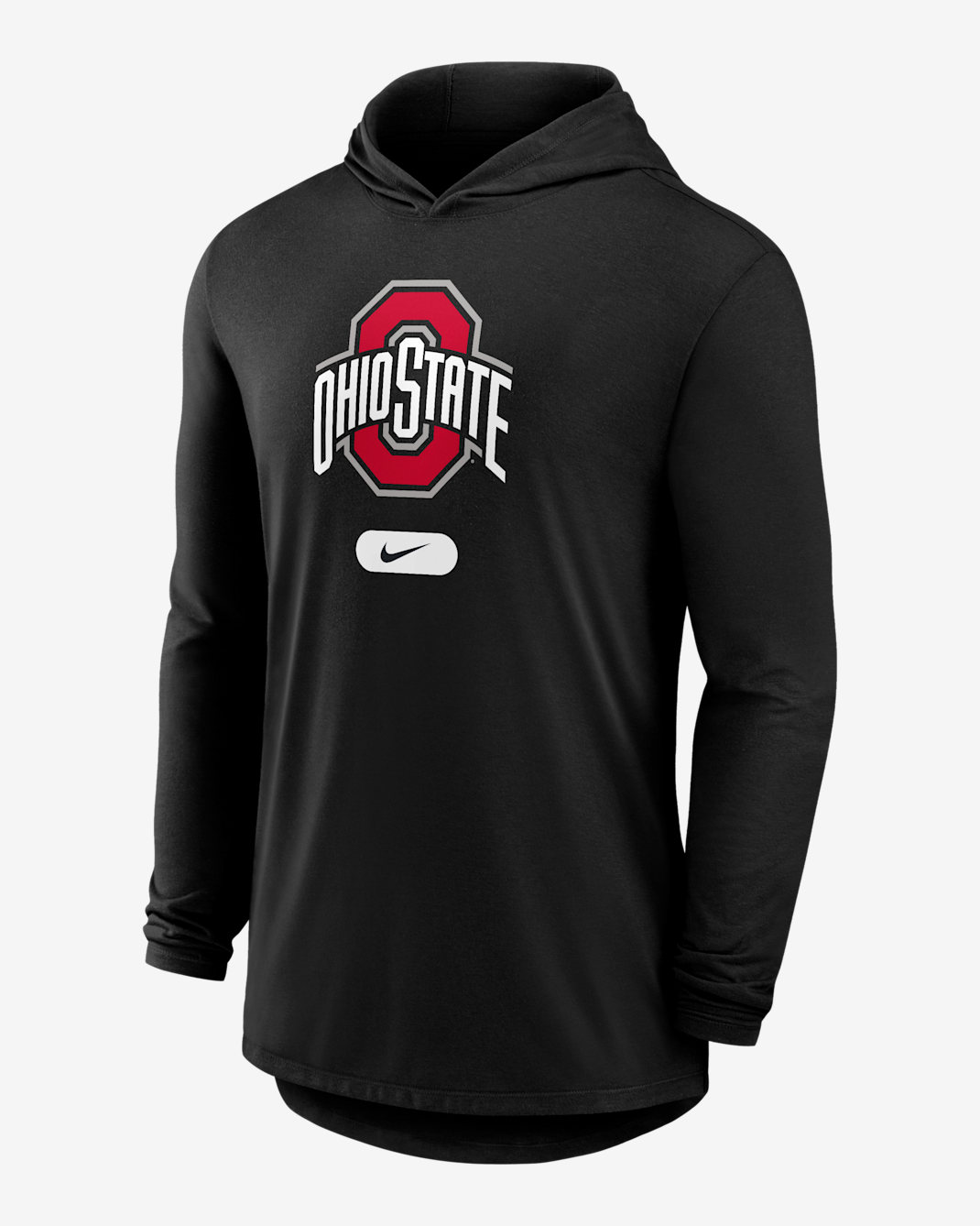 Ohio State Buckeyes Men's Nike Dri-FIT College Long-Sleeve Hooded T-Shirt - Black