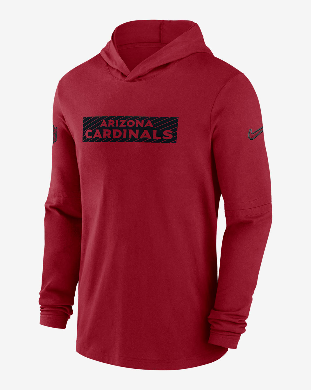 Playera de manga larga con gorro Nike Dri-FIT de la NFL para hombre Arizona Cardinals Sideline - Rojo