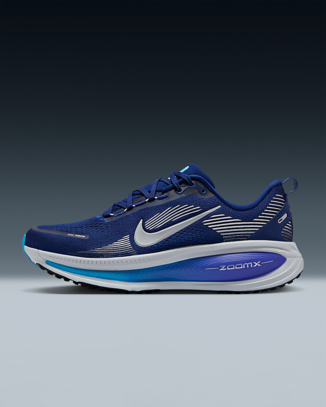 Nike Vomero 18 Men's Road Running Shoes - Blue Void/Blue Lightning/Bright Crimson/Metallic Silver
