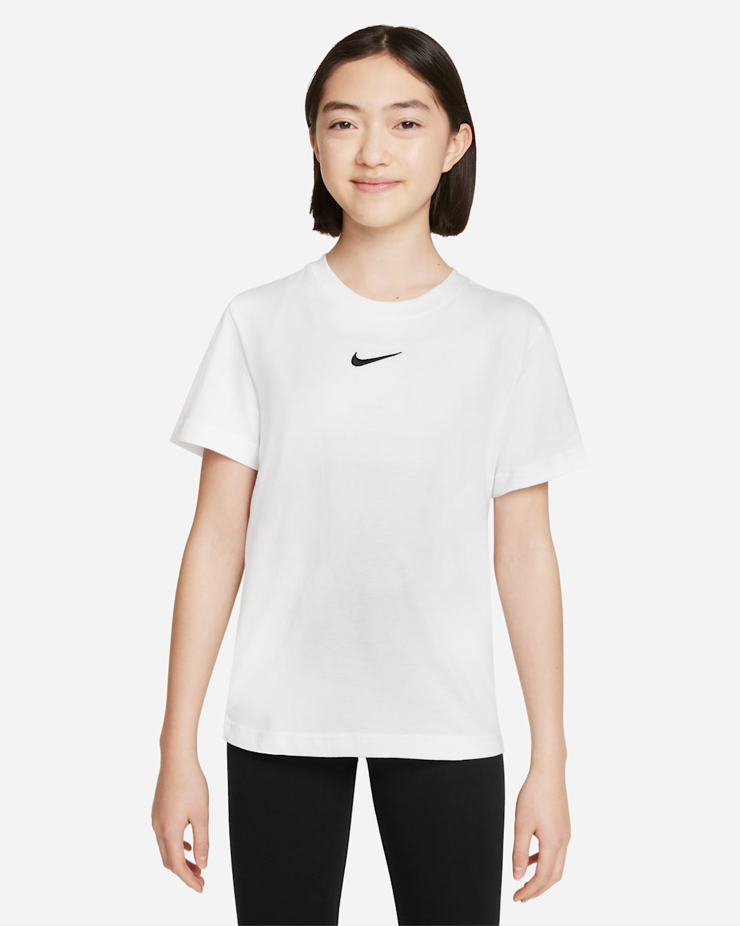 Playera para niña talla grande Nike Sportswear - Blanco/Negro