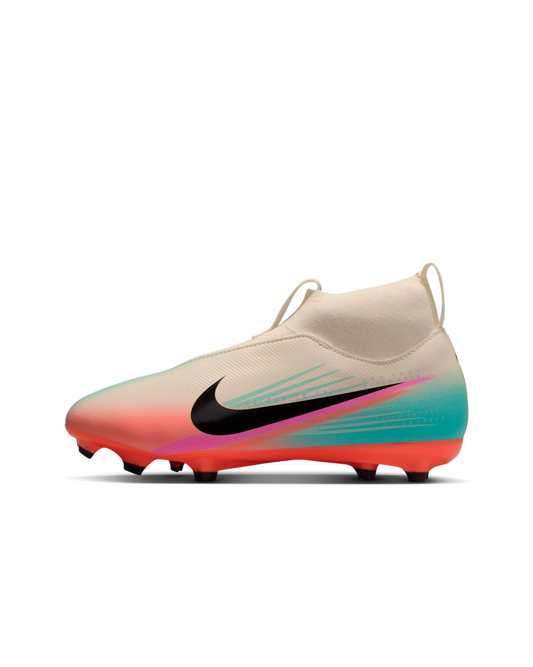 Nike Jr. Mercurial Superfly 10 Academy «Sam Kerr» høy fotballsko til flere underlag til store barn - Pale Ivory/Svart