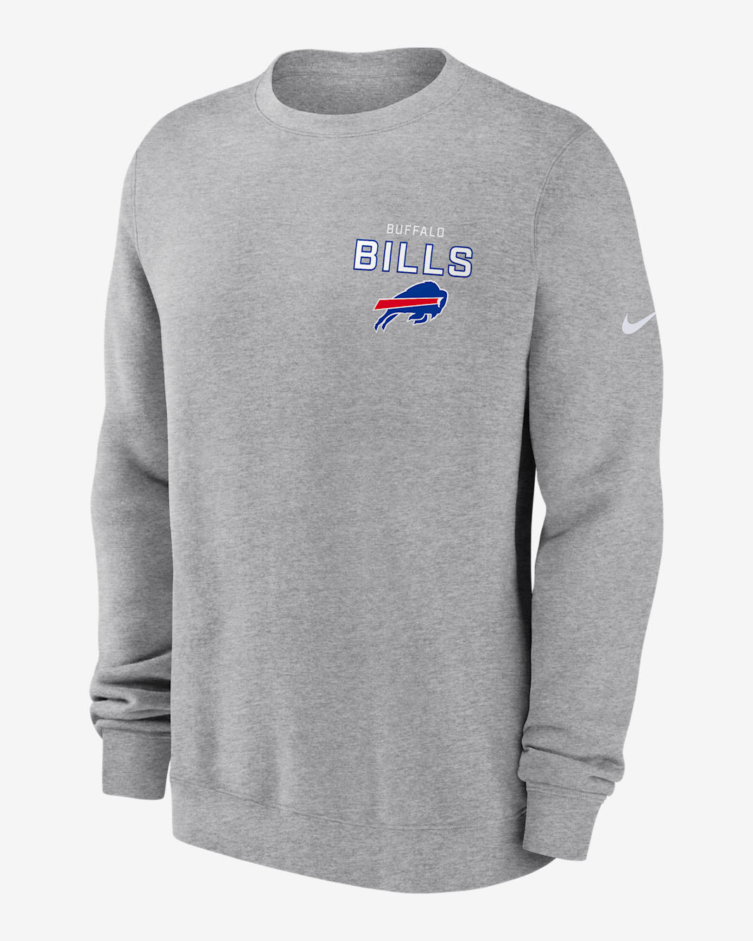 Sudadera de cuello redondo sin cierre Nike de la NFL para hombre Buffalo Bills Draw Block Club - Gris jaspeado