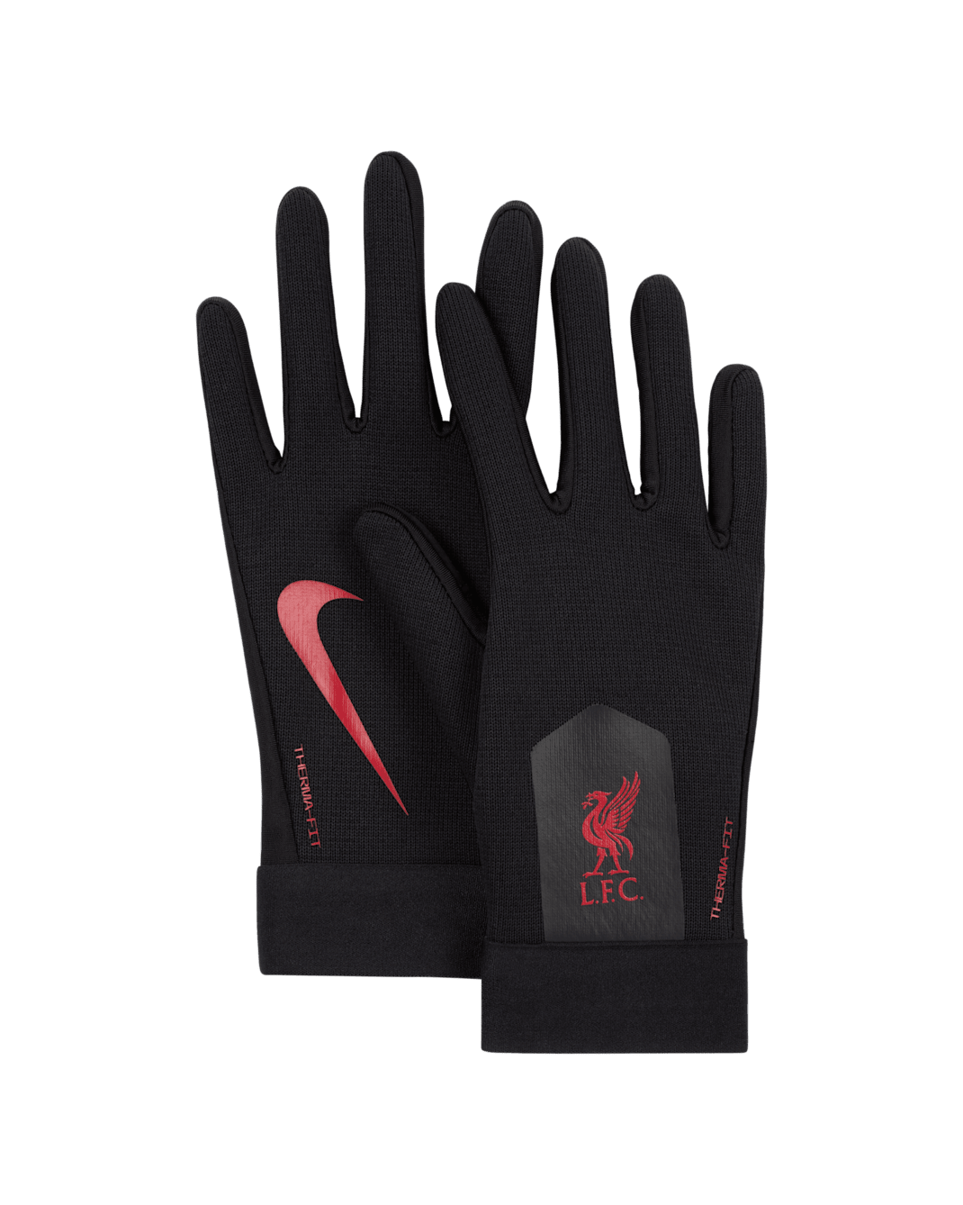 Liverpool F.C. Academy Older Kids' Nike Therma-FIT Football Gloves - Black/Gym Red