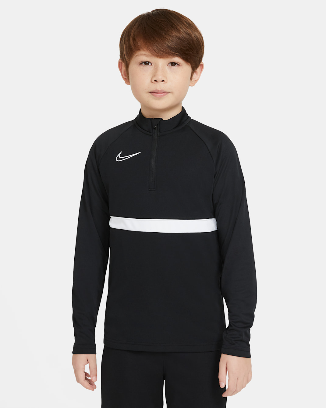 Nike Dri-FIT Academy Big Kids' Soccer Drill Top - Black/White/White/White