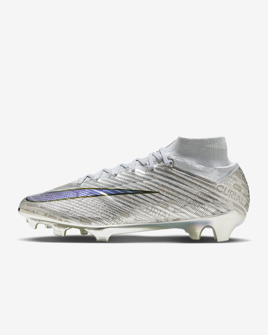 Nike Zoom Mercurial Superfly 9 Elite XXV SE FG 天然偏硬草地足球釘鞋 - Metallic Silver/Wolf Grey/Pure Platinum/黑色