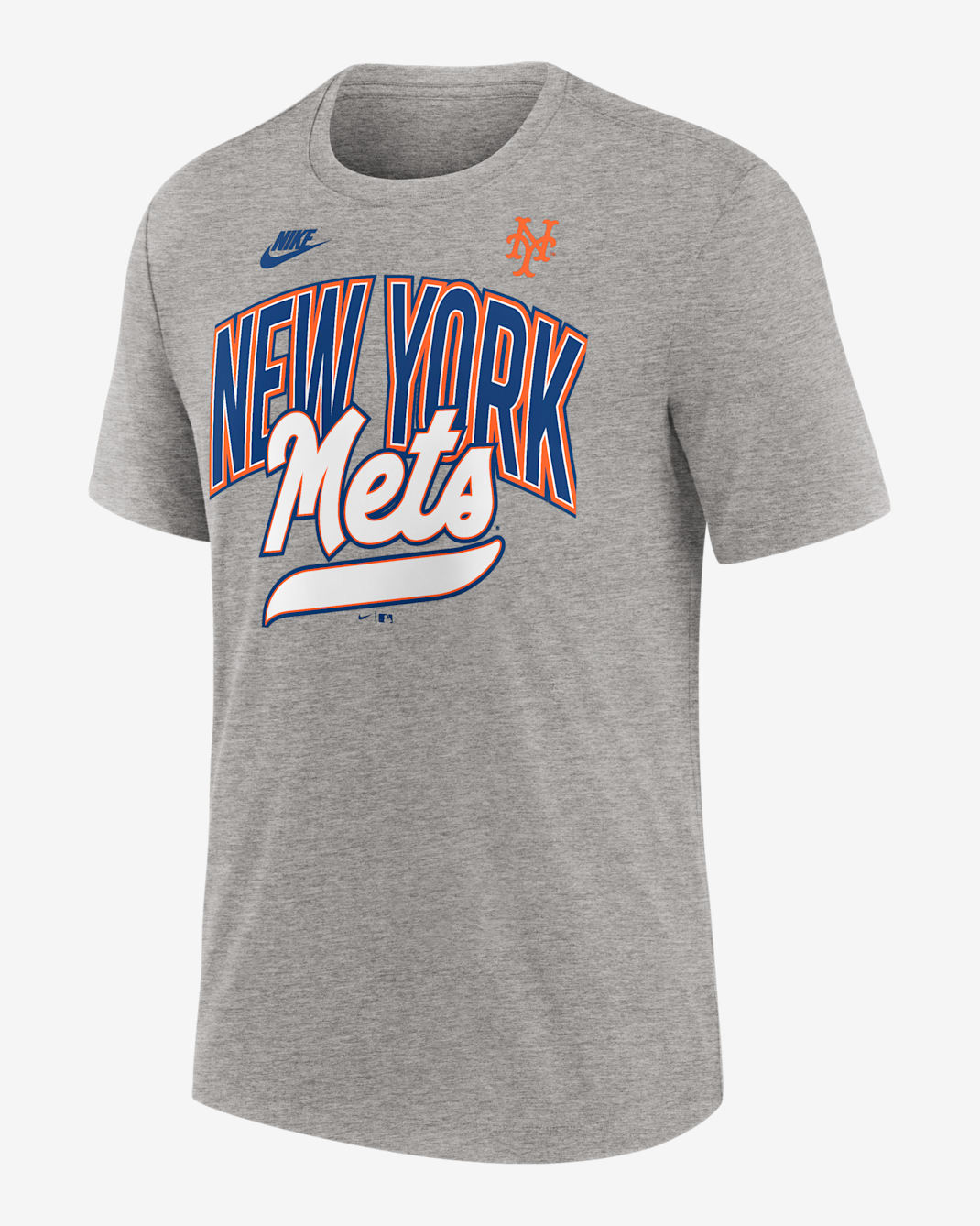 Playera Nike de la MLB para hombre New York Mets Cooperstown Retro - Gris jaspeado