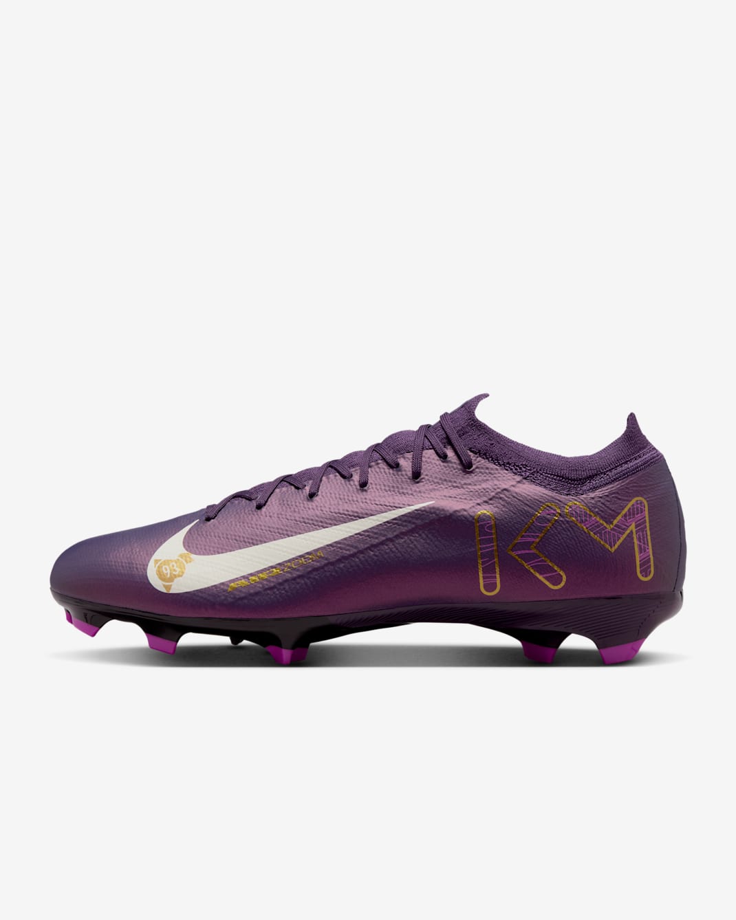 Tacos de fútbol para terreno firme de corte low Nike Mercurial Vapor 16 Pro "Kylian Mbappé" - Morado grandioso/Marfil pálido