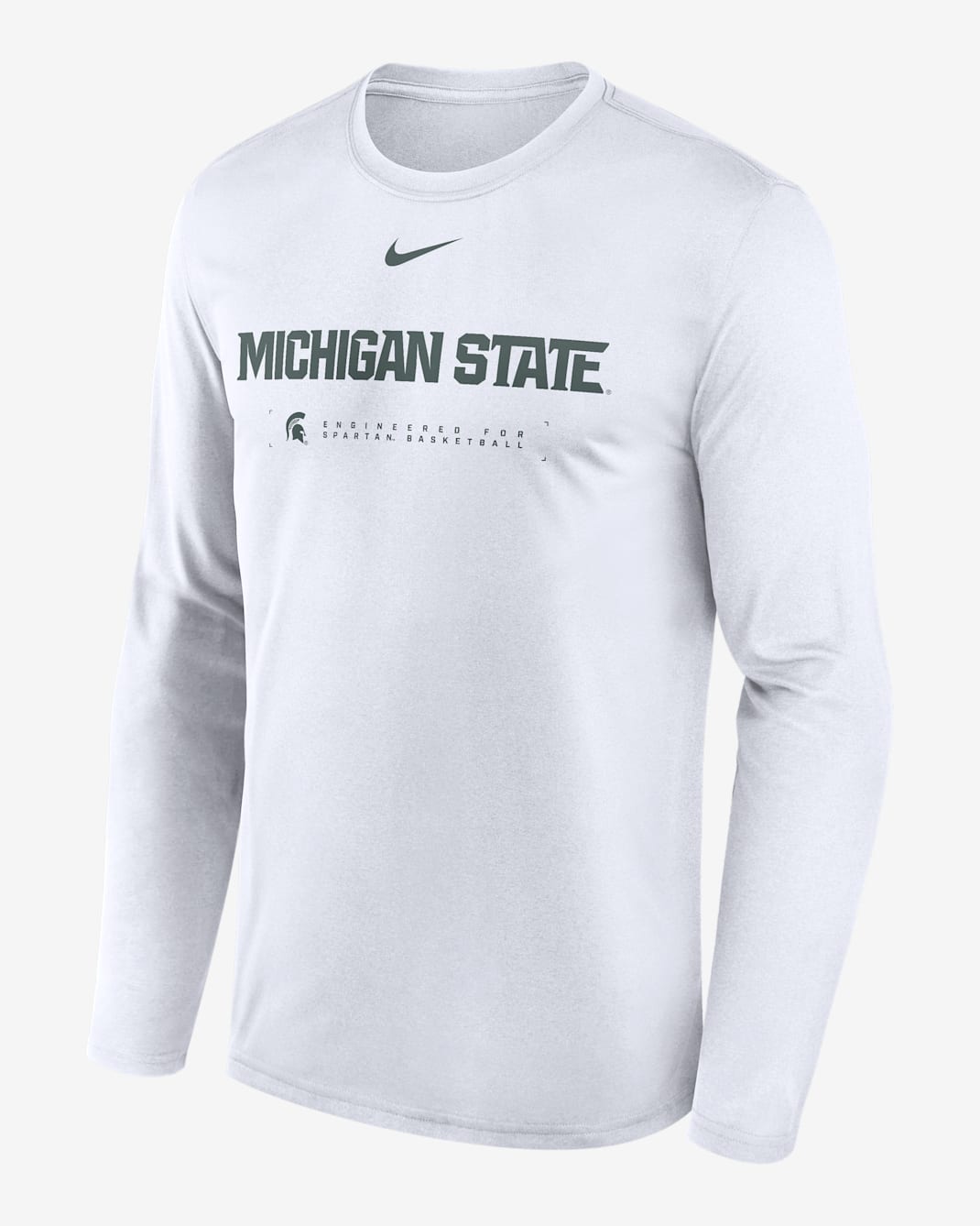 Michigan State Courtside Basketball Shootaround Legend Men's Nike Dri-FIT College Long-Sleeve T-Shirt - White