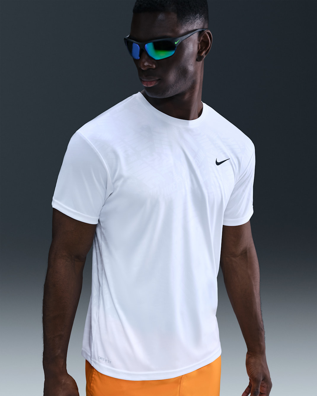 Playera de manga corta para hombre Nike Swim Hydroguard - Blanco/Negro