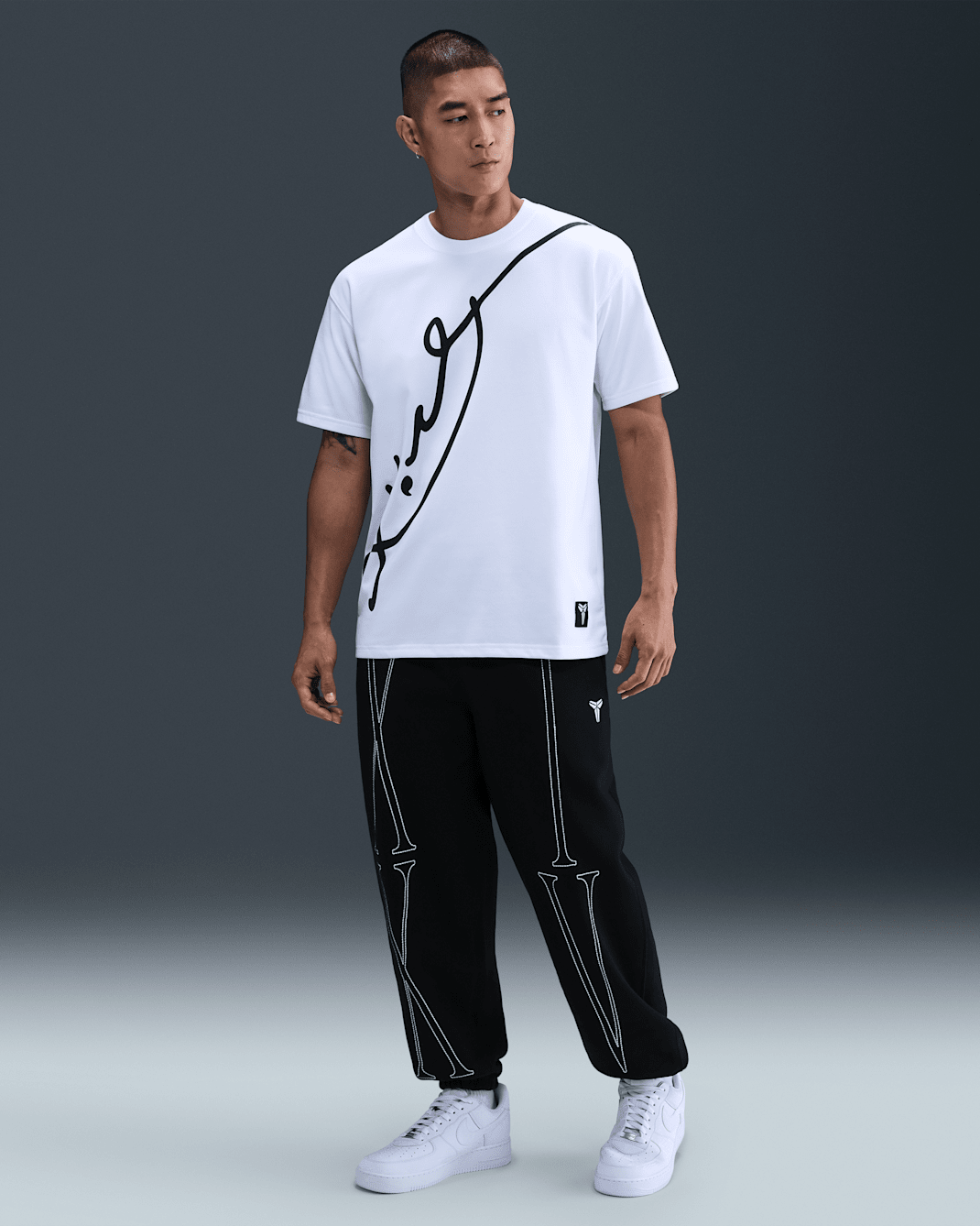 Kobe Men's Fleece Basketball Trousers - Black/White