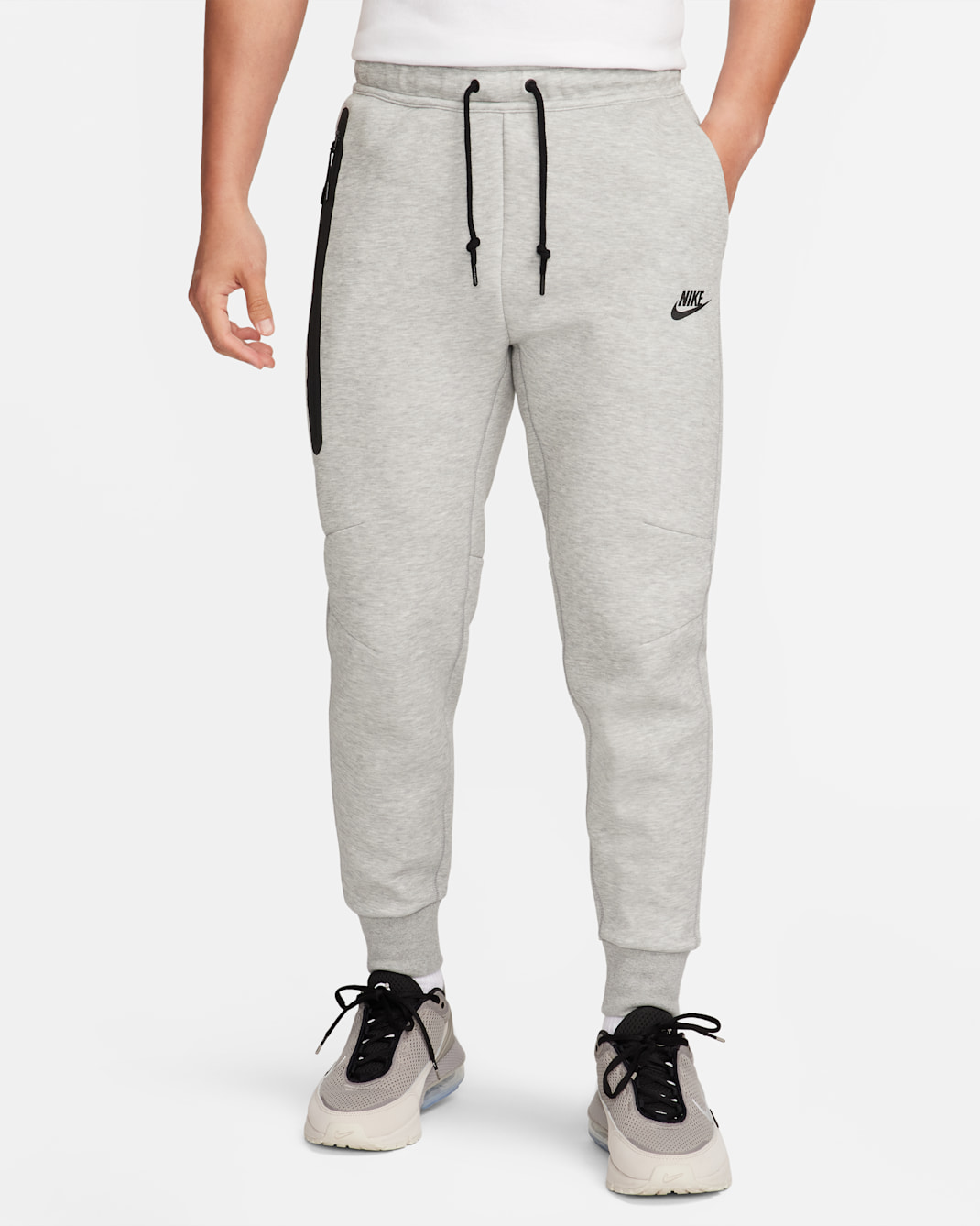 กางเกงจ๊อกกิ้งผู้ชายทรงเข้ารูป Nike Sportswear Tech Fleece - Dark Grey Heather/ดำ