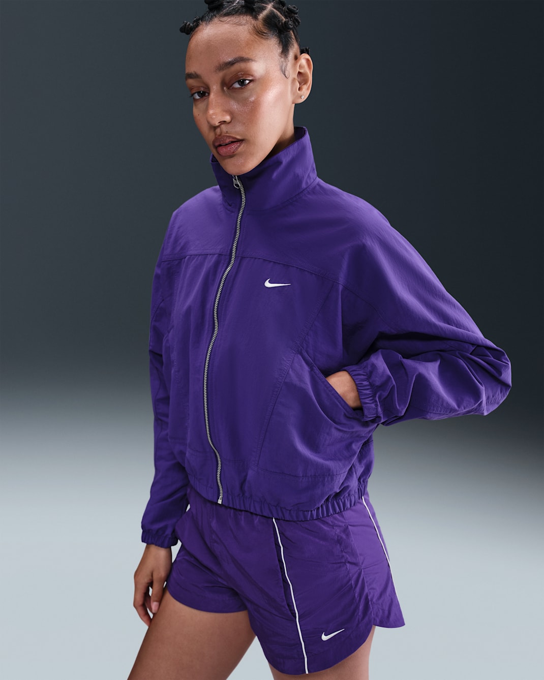 Nike Sportswear Everything Wovens Women's Oversized Repel UV Protection Jacket - Court Purple/Sail