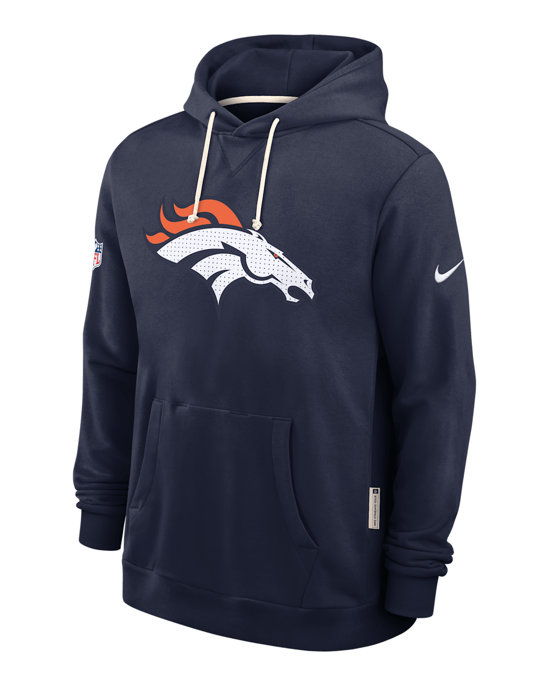 Denver Broncos Initial Home Sideline Men's Nike Dri-FIT NFL Pullover Hoodie - Navy