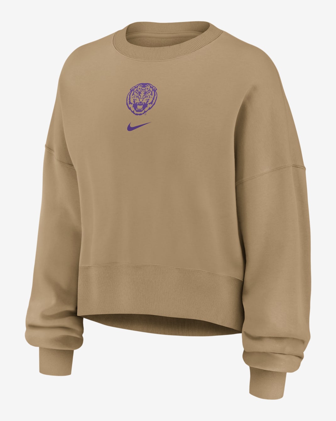 LSU Phoenix 2-Hit Women's Nike College Pullover Crew - Tan/Beige