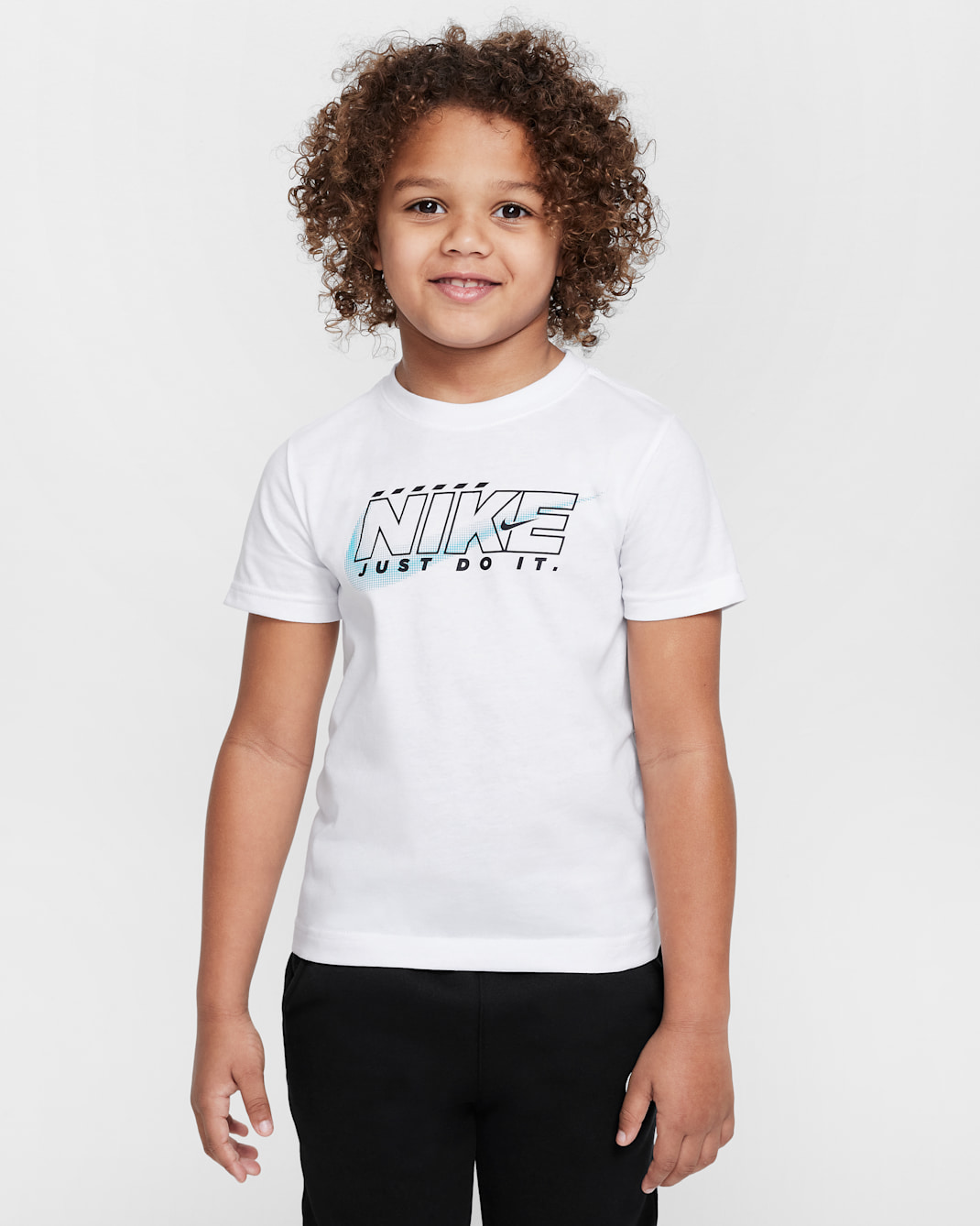 Playera Rush Nation para niños talla pequeña Nike - Blanco