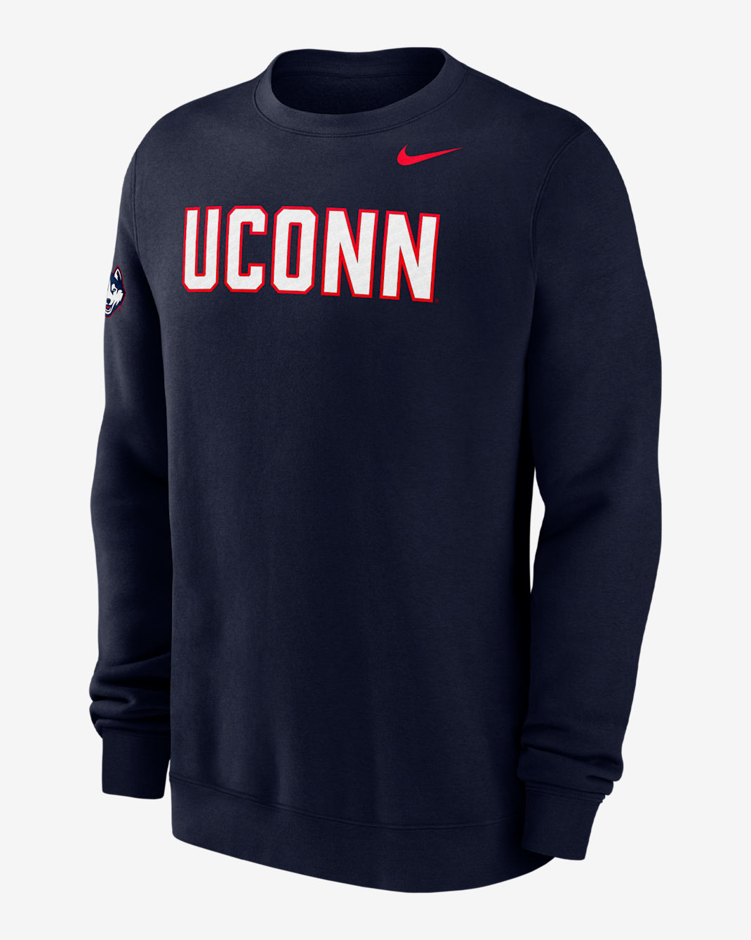 UConn Club Fleece Men's Nike College Crew-Neck Sweatshirt - College Navy
