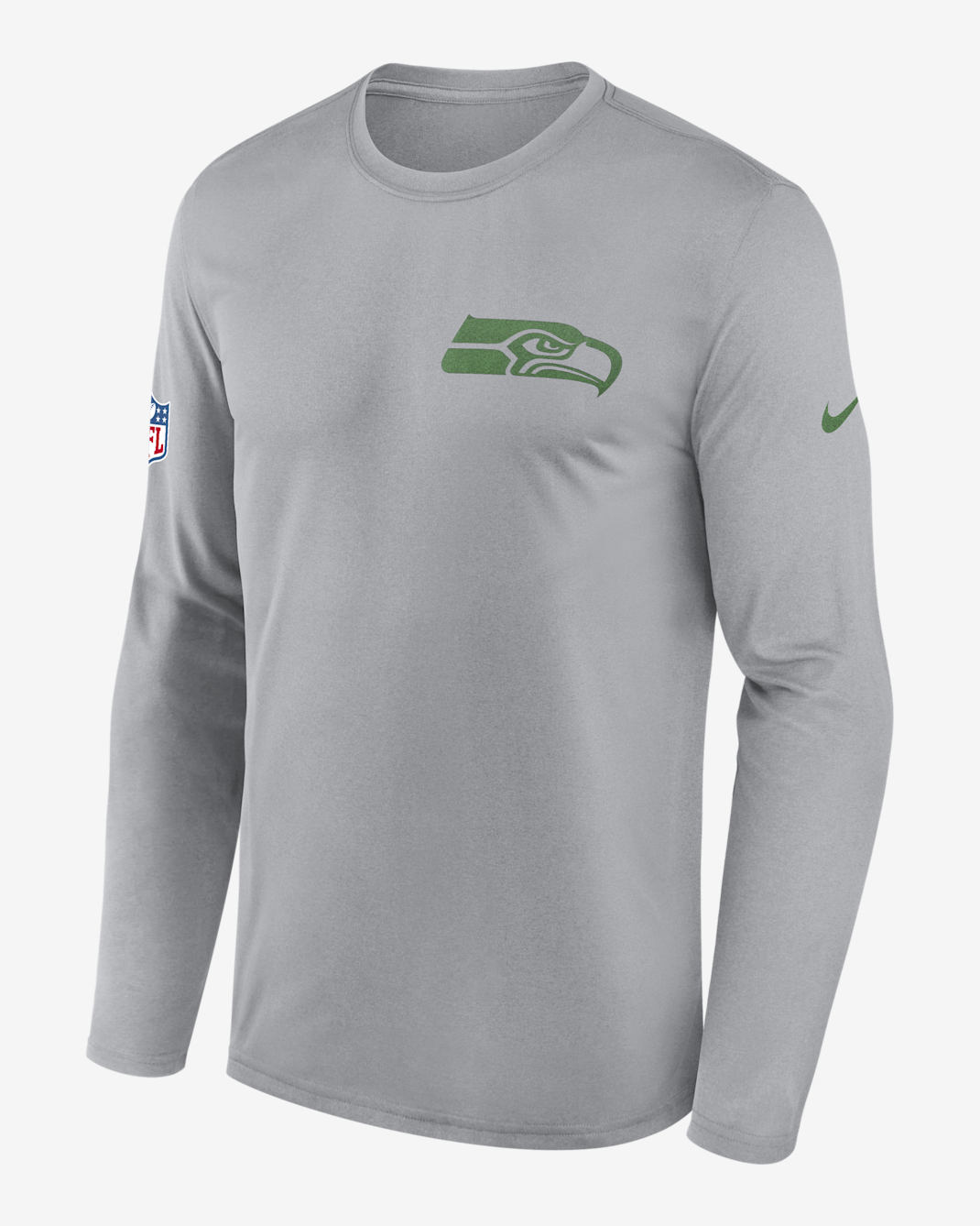 Seattle Seahawks Rivalries Collection Sideline Legend Small Logo Men's Nike Dri-FIT NFL Long-Sleeve T-Shirt - Grey