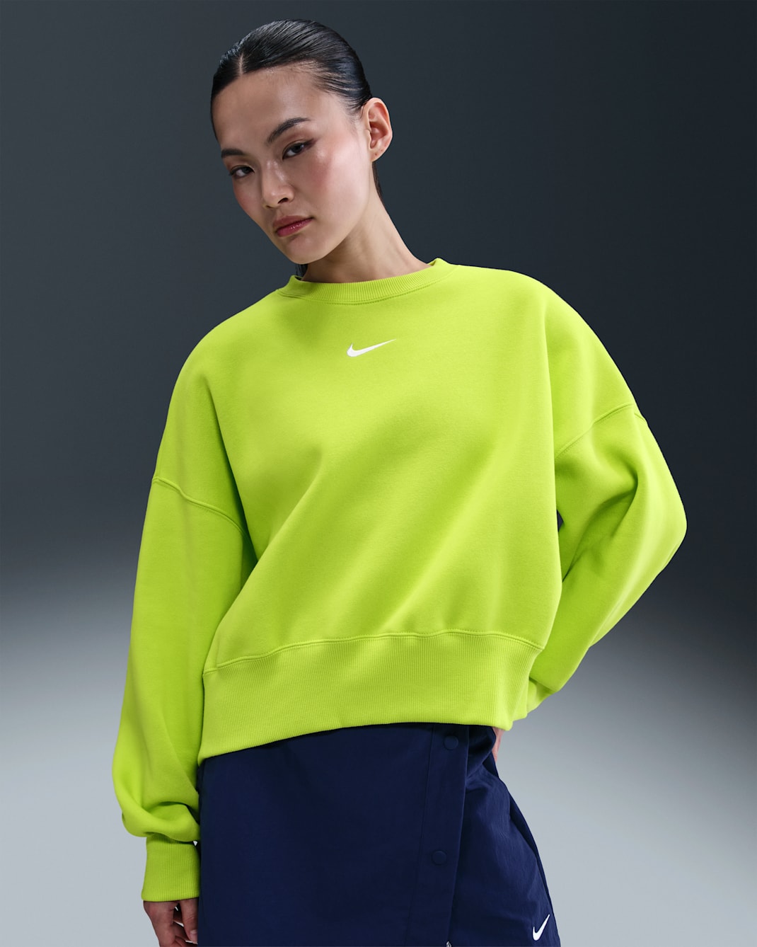 Nike Sportswear Phoenix Fleece Women's Over-Oversized Crew-Neck Sweatshirt - Cyber/Sail