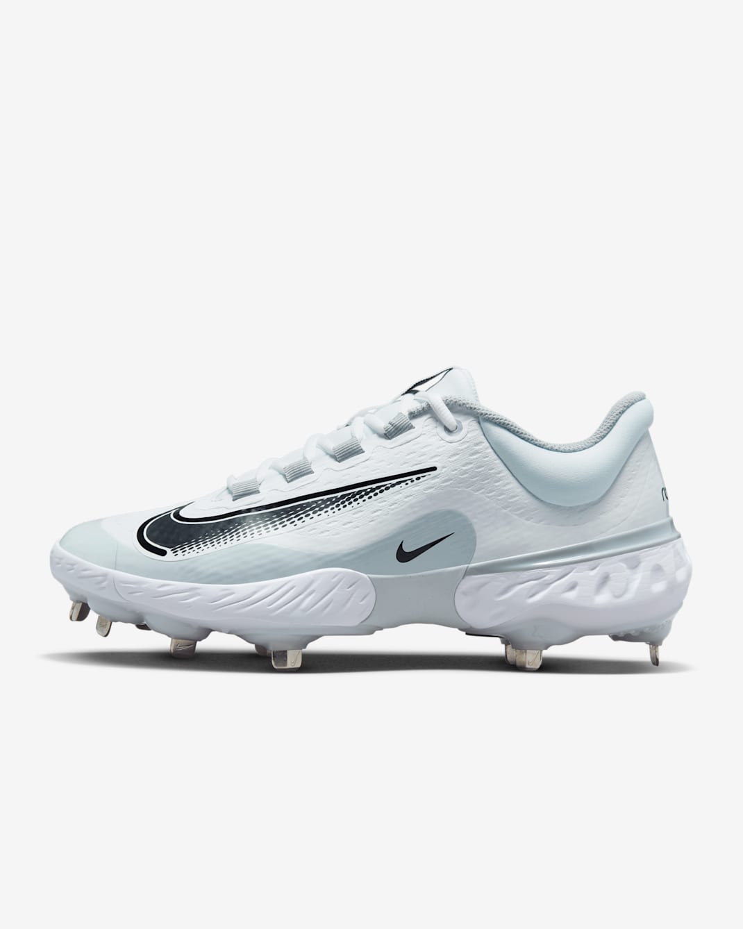 Calzado de béisbol para hombre Nike Alpha Huarache Elite 4 Low - Blanco/Gris lobo/Platino puro/Negro