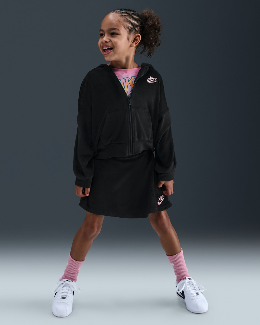 나이키 리틀키즈 투피스 벨루어 스쿠터 세트 - 블랙