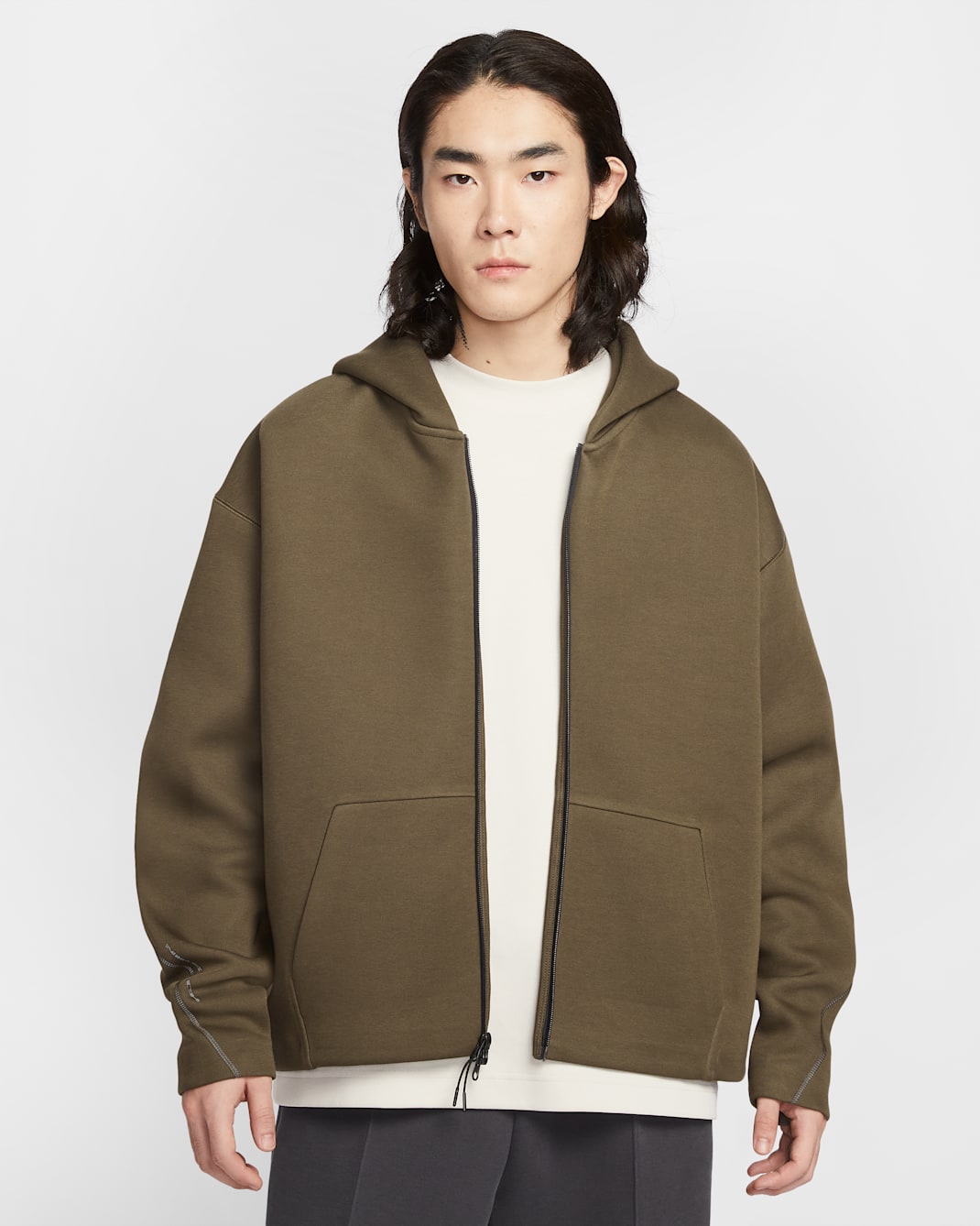 Nike Tech Men's Fleece Full-Zip Hoodie - Dark Hazel/Black