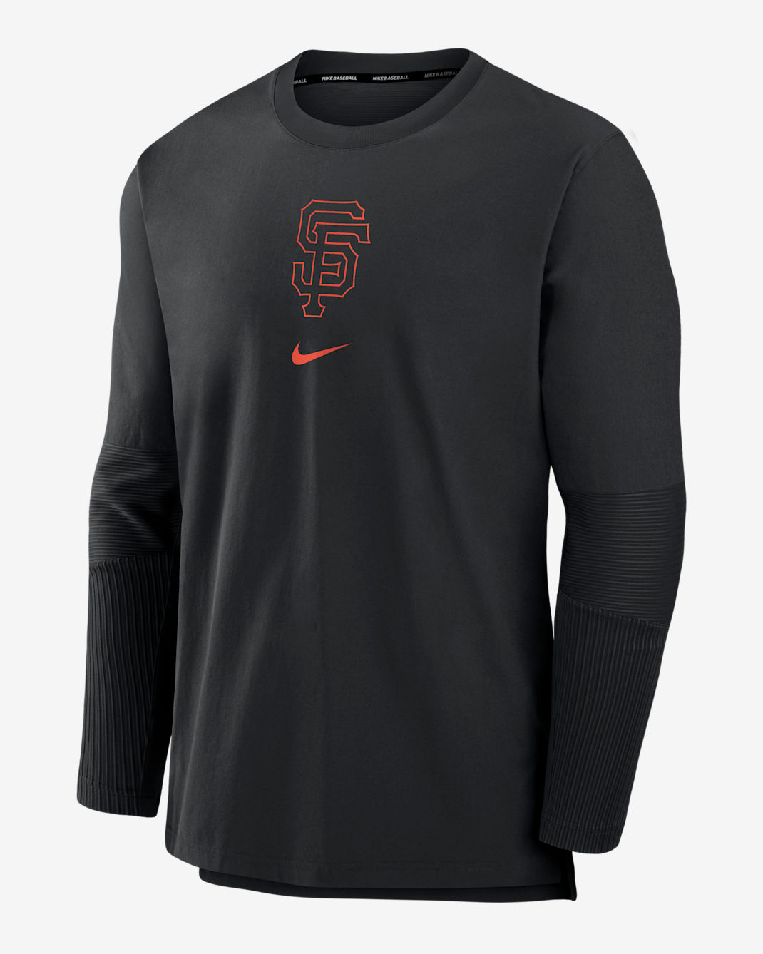 Chamarra sin cierre Nike Dri-FIT de la MLB para hombre San Francisco Giants Authentic Collection Player - Negro