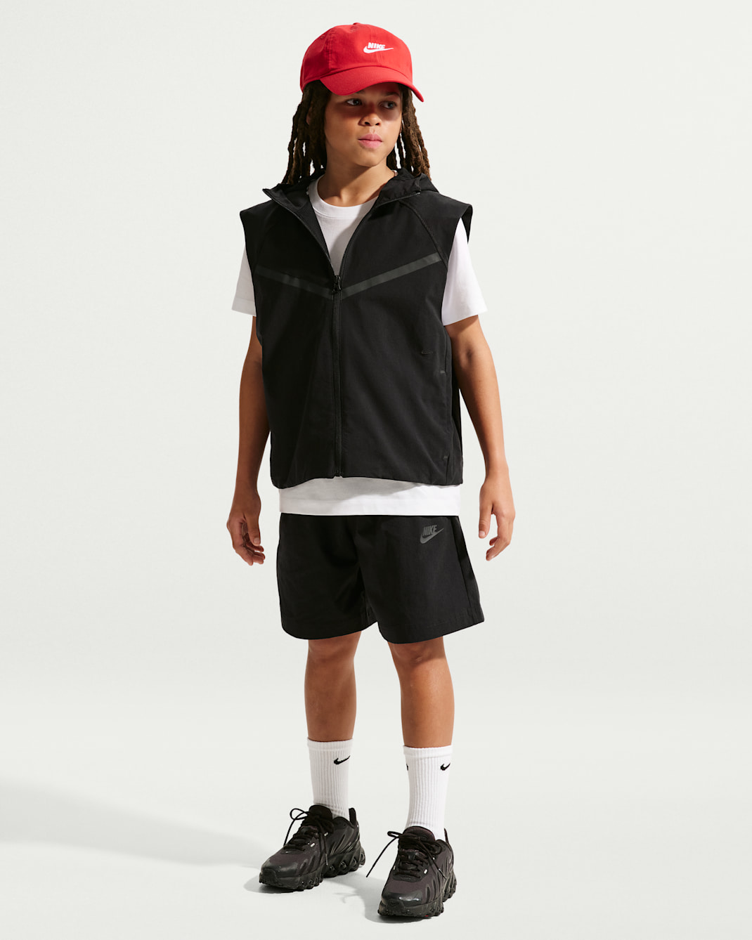 Nike Sportswear Tech Older Kids' (Boys') Woven Shorts - Black/Black