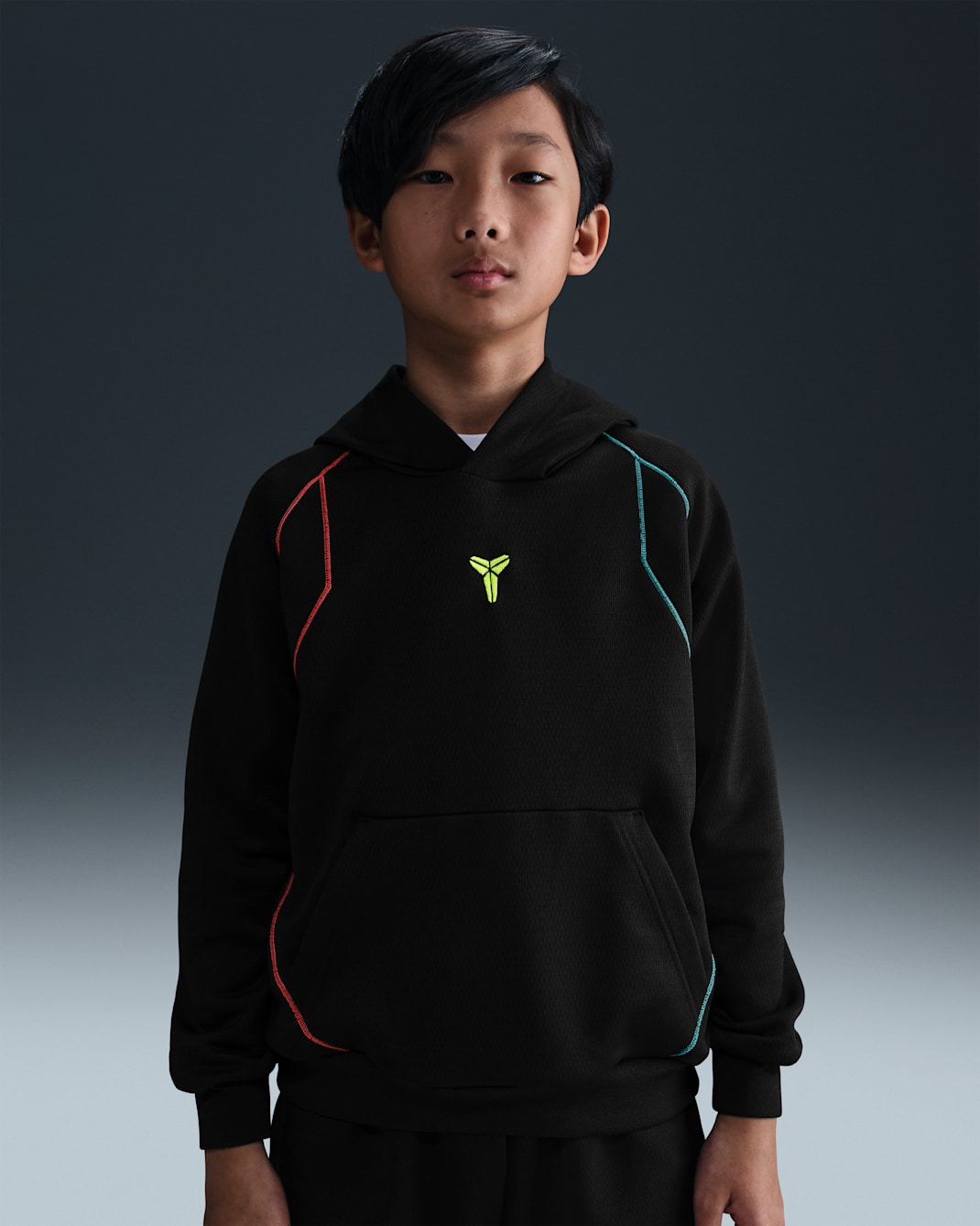 Kobe Older Kids' Therma-FIT Pullover Hoodie - Black/Black/Volt