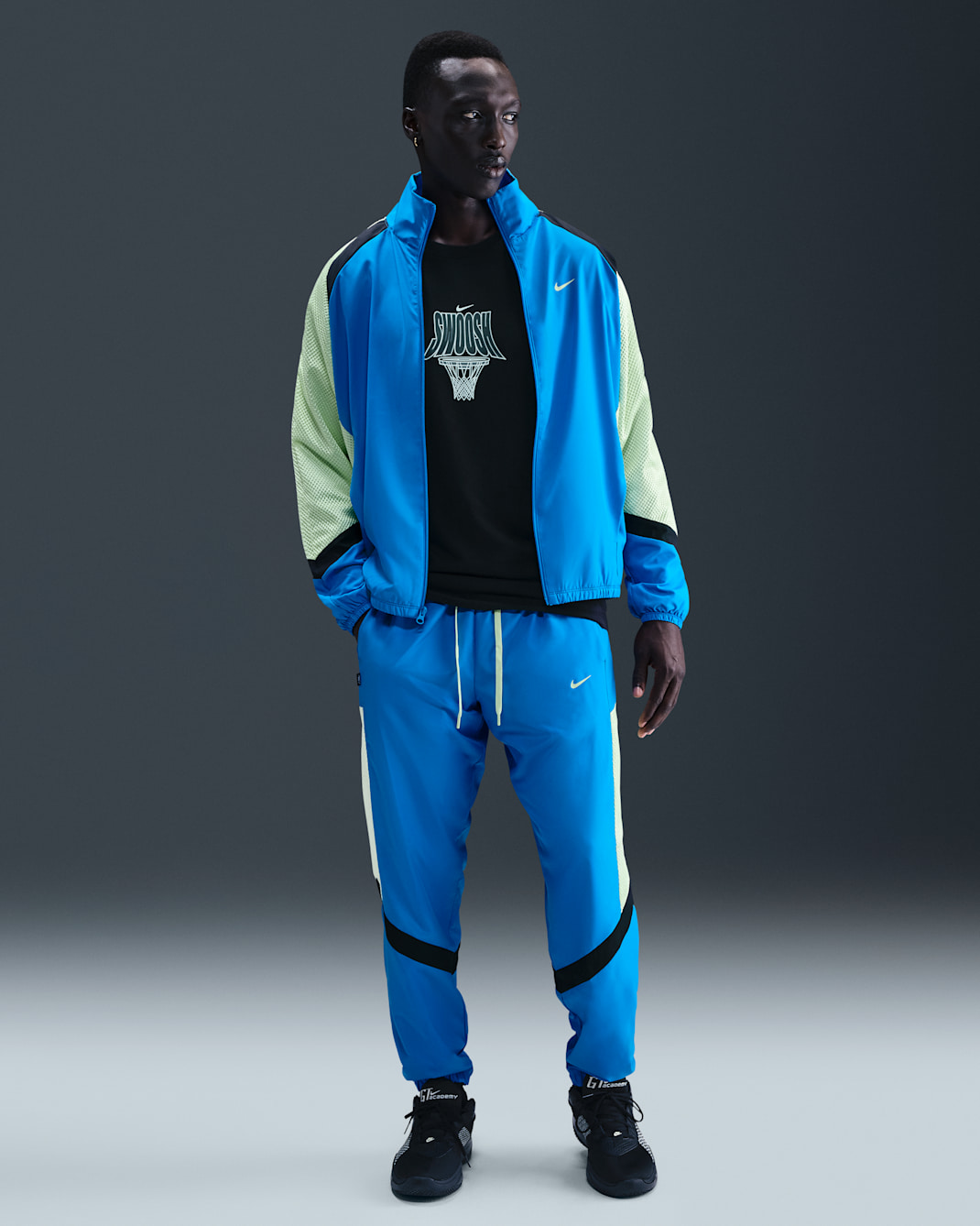 Calças de basquetebol entrançadas Nike Icon para homem - Azul Photo/Barely Volt/Preto/Barely Volt