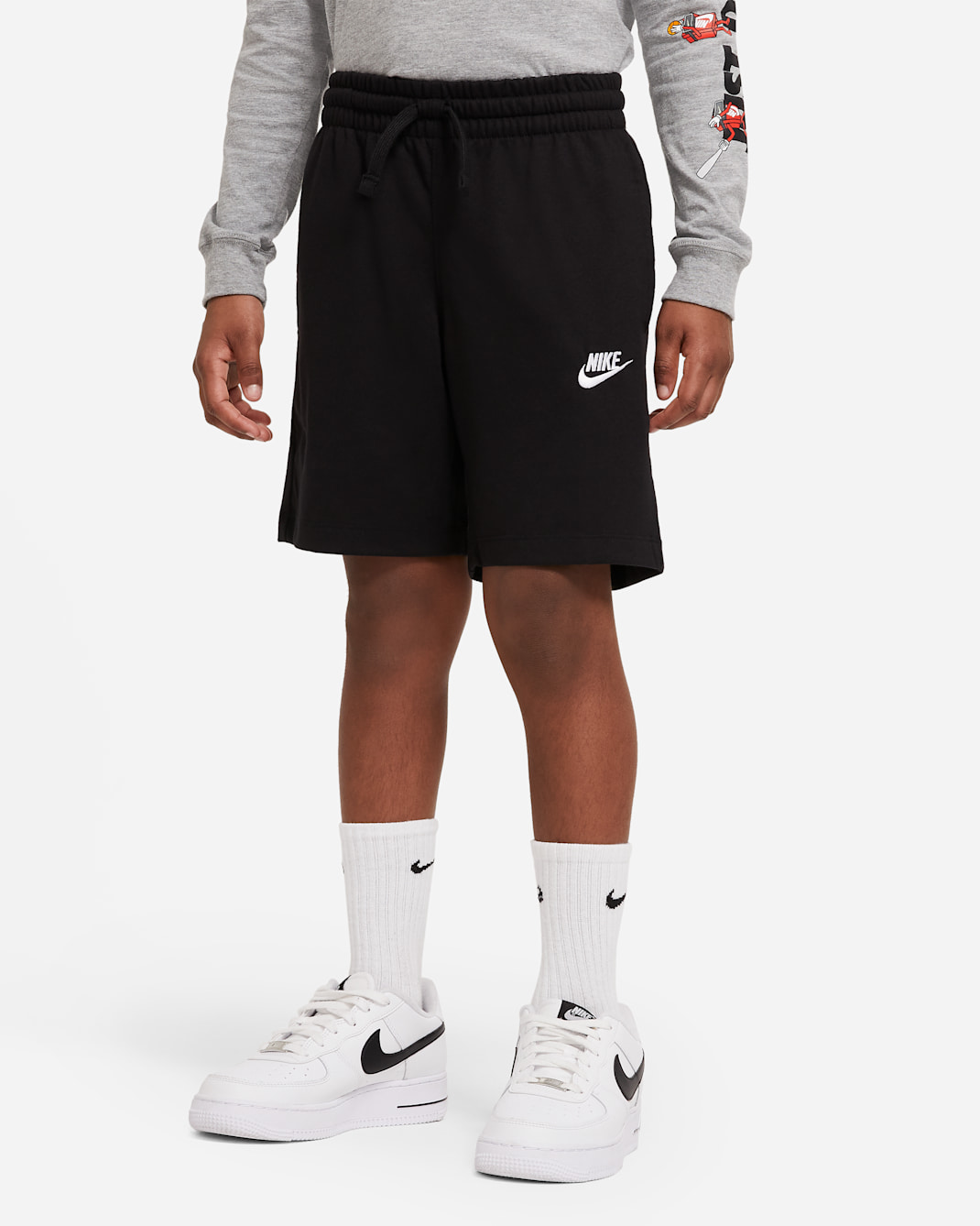 Shorts Nike Jersey – Ragazzo - Nero/Bianco/Bianco
