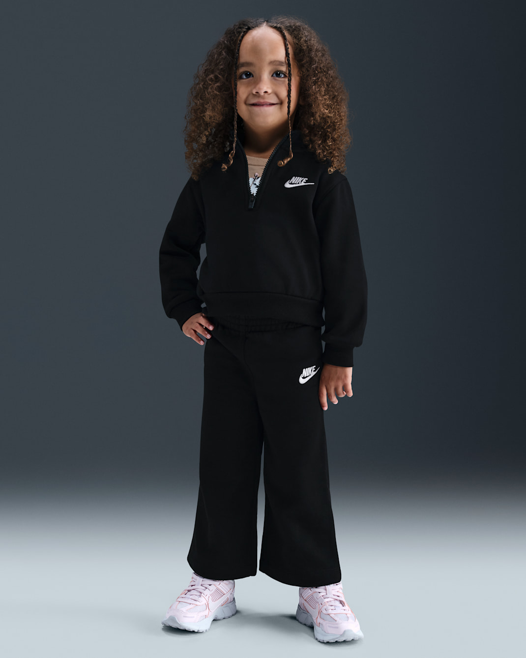 Nike Toddler 2-Piece Wide Leg Club Fleece Set - Black