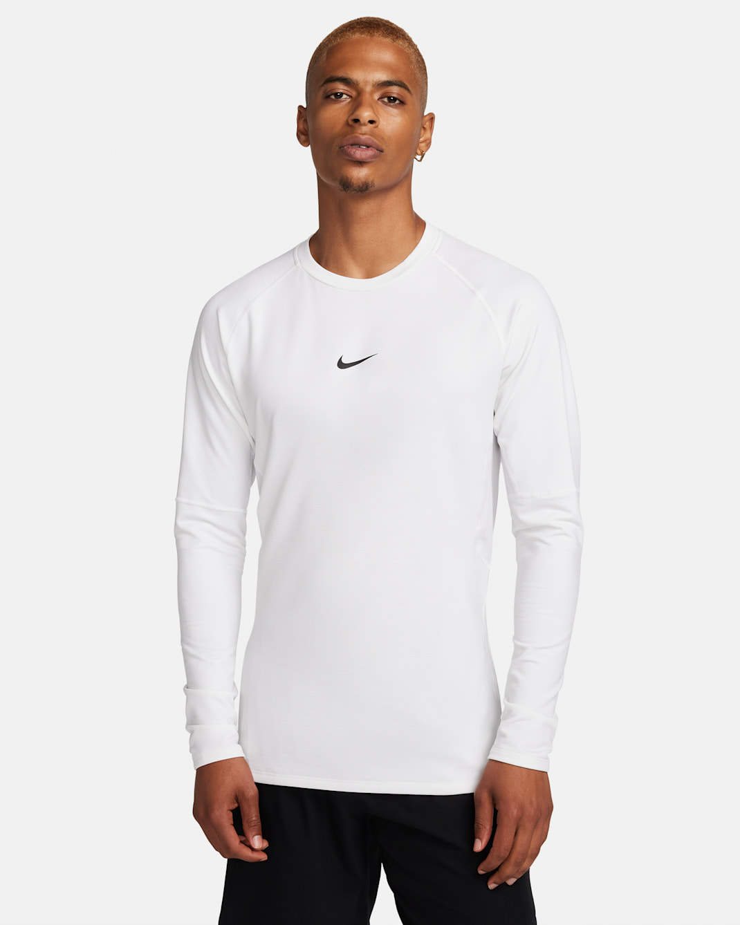 Nike Pro Warm Men's Long-Sleeve Top - White/Black