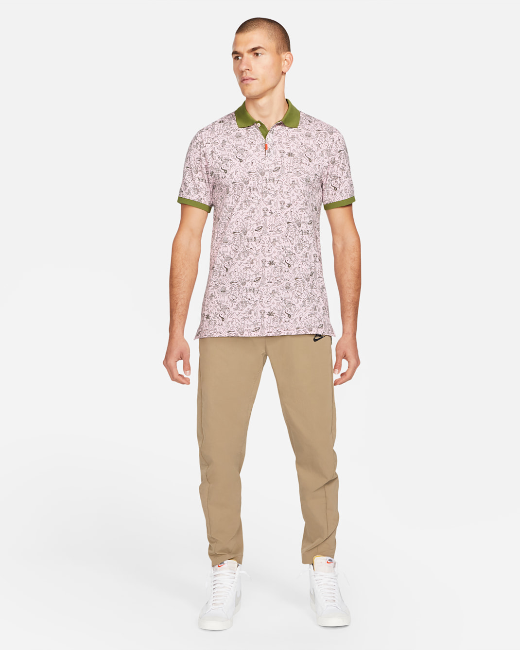 The Nike Polo Unisex Polo - Pink Foam/Asparagus/Asparagus