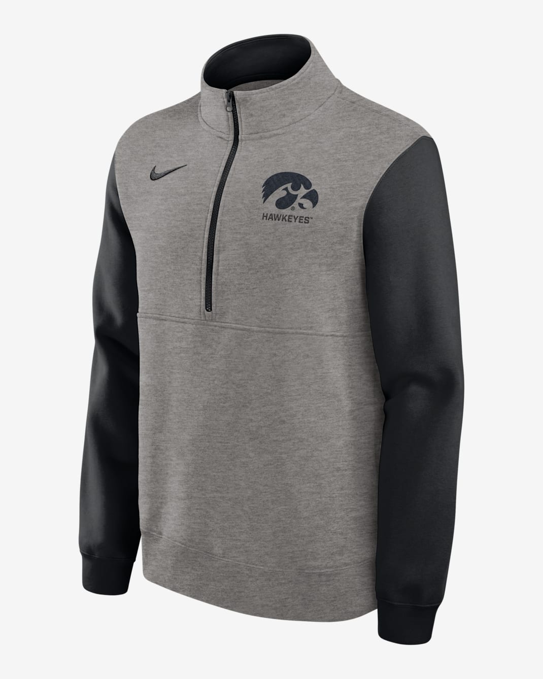 Iowa Club Men's Nike College 1/2-Zip Crew - Grey Heather