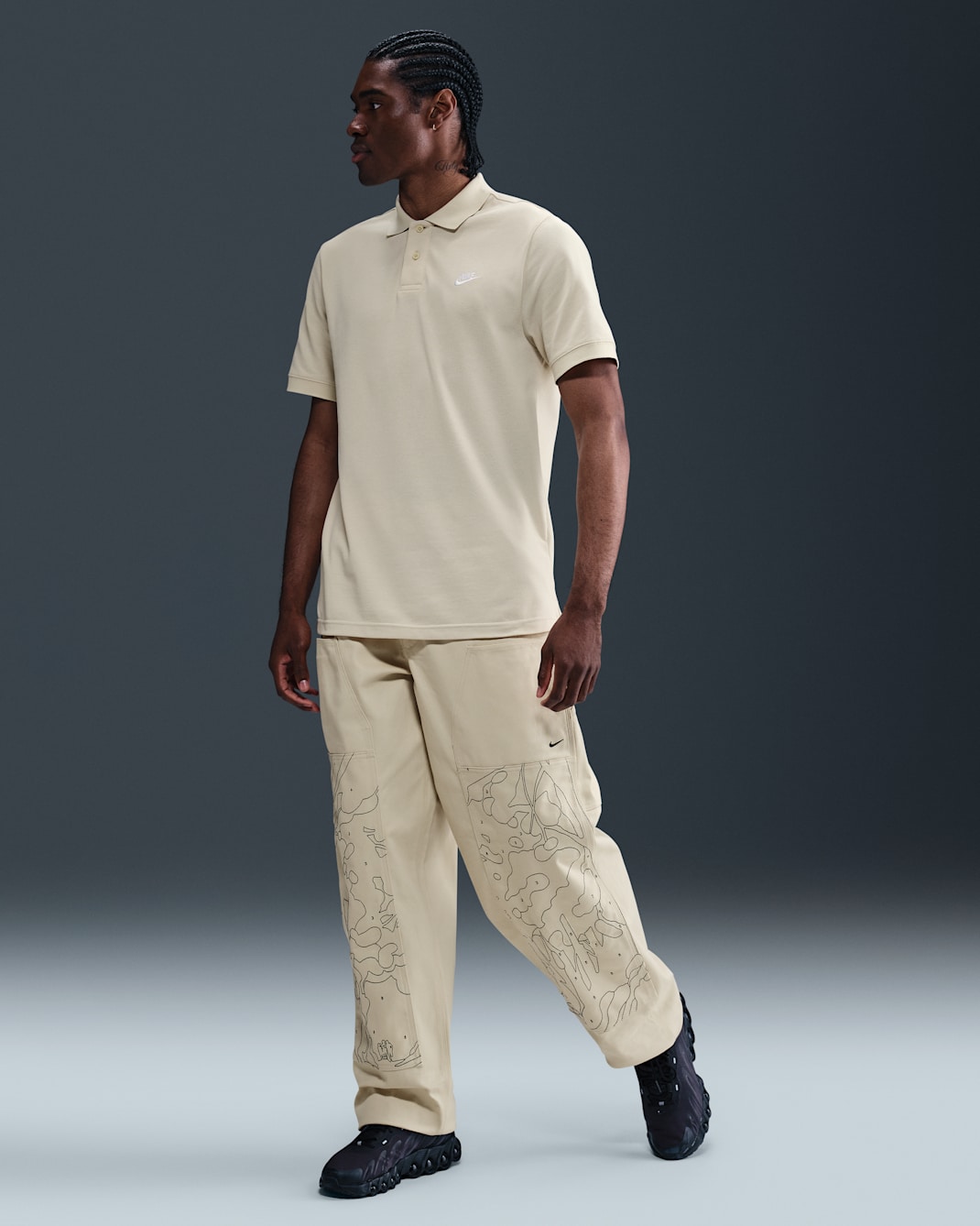 Pants de pintor para hombre Nike Life - Caqui claro/Negro